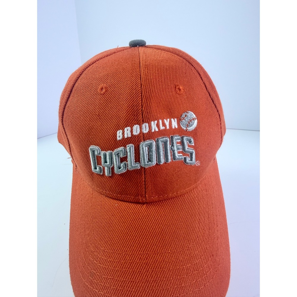 Brooklyn Cyclones MiLB Baseball Hat Orange Adjustable Hook Loop Strap Cap